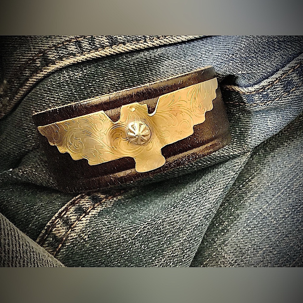 Leather cuff, thunderbird, up to 6 1/4” wrist